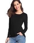 fuinloth Women’s Basic Long Sleeve T-Shirt, Slim Fit Plain Top, Spandex Top