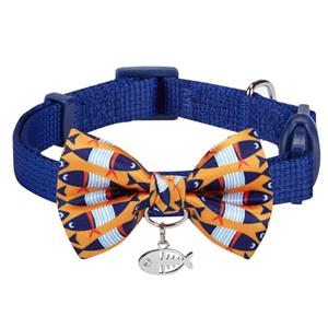 Blueberry Pet Breakaway Safety Cat Collar w Handmade Bow Tie and Cute Charm 