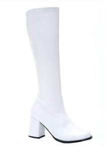 Women's Shoes 3 Inch Gogo Boots with Zipper (White;5)