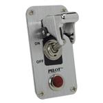 Pilot Automotive PL-SW52CR Performance Chrome Safety Cover Toggle Switch with Red Indicator Light