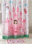 Dream Factory Magical Princess 4-Piece Shower Curtain, Towels, Bath Rug Accessories Set, Pink