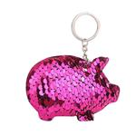 BCDshop Fashion Bright Keychain Cute Pig Sequin Keying Pendant Key Chain (Hot Pink)