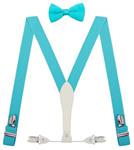 SUNNYTREE Mens Kids Bow Tie and Suspenders Set with 4 Strong Clips