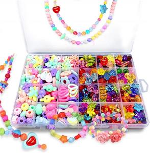 Beads Kits Set for Kids Children Craft Jewelry Making DIY Necklace Bracelets Colorful Acrylic Crafting Girls Gift Children’s Day Christmas #1 