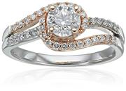 Diamond Promise Engagement 14k Two-Tone Gold Engagement Ring (1cttw, H-I Color, I1-I2 Clarity), Size 7