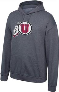 Elite Fan Shop NCAA Men's Utah Utes Hoodie Sweatshirt Dark Heather Icon Utah Utes Dark Heather Large 
