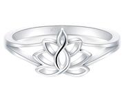 BORUO 925 Sterling Silver Ring, Lotus Flower Yoga High Polish Tarnish Resistant Comfort Fit Wedding Band 2mm Ring