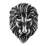 HZMAN Men's Vintage 316L Stainless Steel Lion Ruby Eyes Rings Heavy Metal Rock Punk Style Gothic Biker Ring Silver Gold Black 3 Colors