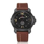 NAVIFORCE Original Good Quality Men's Sports Casual Waterproof Leather Week Date Quartz Wrist Watch 9099