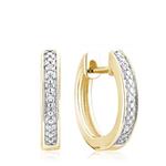 Jewels By Erika E-10210 10K Gold Diamond Hoop Earrings