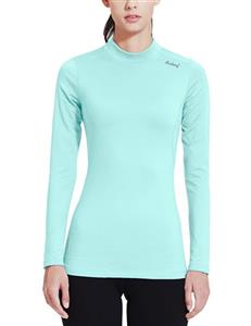 Baleaf Women's Fleece Thermal Mock Neck Long Sleeve Running Shirt Workout Tops 