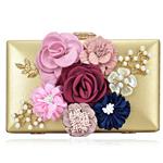 Women’s Flower Clutch Handbag Evening Bag Prom Party Wedding Cocktail Clutch Purse with Pearl Beaded