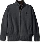 U.S. Polo Assn. Men's Reverse Jersey Full Lined Sweater Jacket