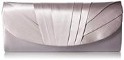 Jessica McClintock Angel Womens Satin Tuxedo Flap Evening Clutch Bag With Shoulder Chain Included