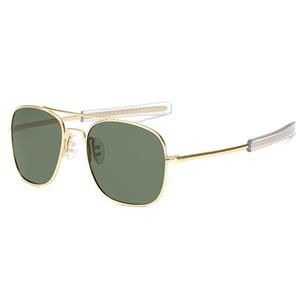 LUDEM Mens Military Aviator Sunglasses Polarized Square 55mm Pilot Bayonet Temples