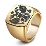 Tuji Jewelry Men Stainless Steel Eagle Rings with Signet
