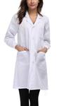 Taylor Eddie Women's White Full Length Lab Coat with Three Pockets