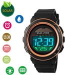 Men's Digital Watch Sports Watch LED Screen Large Face Watches Soar Waterproof Casual Luminous Stopwatch Alarm Simple Watch Include Solar Charge, Time, Week, Date, Chronograph and EL Light (SOAL)