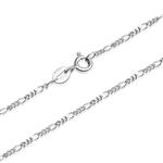 SILBERTALE 1.5mm 925 Sterling Silver Italian Figaro Chain Necklace 14-30 inch for Women Girls