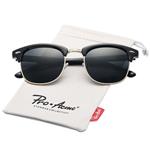 Pro Acme Sunglasses with Polarized Lens for Men Women Retro Semi Rimless Sun Glasses