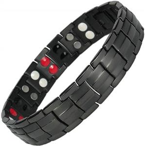 IonTopia Zeus Titanium Magnetic Therapy Bracelet Black with Free Links Removal Tool