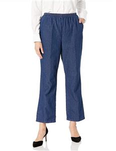 Chic Classic Collection Women's Cotton Pull-on Pant with Elastic Waist 