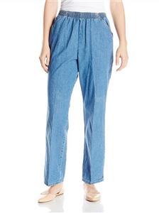 Chic Classic Collection Women's Cotton Pull-on Pant with Elastic Waist 