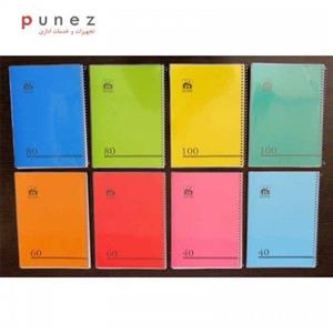 دفتر 80 برگ سیمی طلقی تک رنگ  کد 3815 نهال