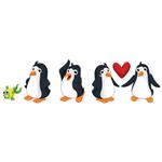 استیکر دیواری طرح پنگوئن های خوشحال کد 147