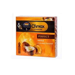 کاندوم شیاردار نارگیل کلایمکس مدل Perfect بسته 3 عددی