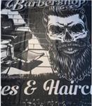 پیشبند آرایشگری طرح مرد و صندلی آرایشگری Hair Cutting men and Barber Chair Salon