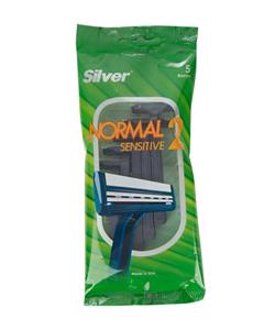 خودتراش سیلور مدل Normal 2 Sensitive بسته 5 عددی Silver Normal 2 Sensitive Shave Blade Pack Of 5