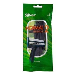 خودتراش سیلور مدل Normal 2 Sensitive بسته 5 عددی Silver Normal 2 Sensitive Shave Blade Pack Of 5