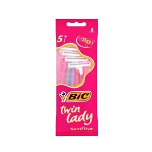 خود تراش 5 عددی بیک مدل Twin Lady Sensitive Bic Blade Pack of 