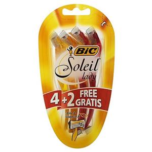 خود تراش 6 عددی بیک مدل Soleil Lady Bic Blade Pack of With 2 Gratis 