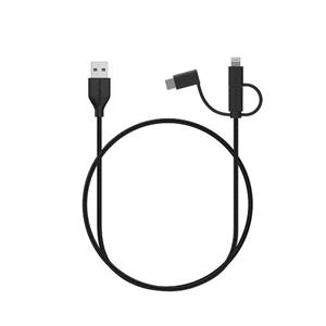 کابل تبدیل USB به لایتنینگ/ USB-C/ microUSB راو پاور مدل RP-CB021 طول 0.9 متر