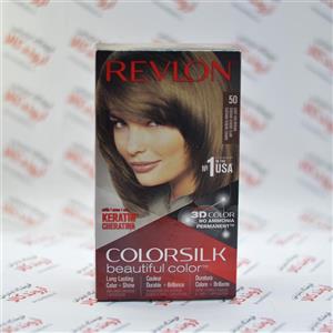 کیت رنگ مو رولون Revlon مدل Light Ash Brown 50 ColorSilk Hair 1 ea Pack of 12 