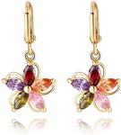 Round Crystal 18k Gold Plated Earrings Stud Women Jewelry Earnuts Gs0461