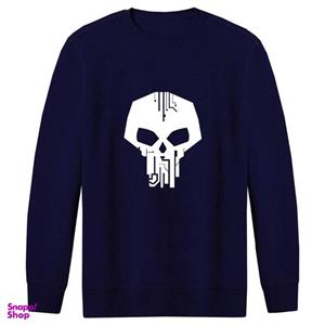 سویشرت مردانه طرح اسکلت کد F73 رنگ سرمه ای