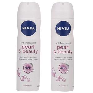 پک اسپری زنانه نیوآ مدل Pearl Beauty حجم 150 میلی لیتر- 2 عددی Nivea Pearl Beauty Spray For Women 150ml Pack Of 2