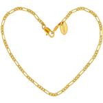 Lifetime Jewelry Anklets for Women Men and Teen Girls - 24k Real Gold Plated 2.5mm Figaro Chain Ankle Bracelet - Wear to Beach Wedding or Party - Cute Durable Bare Foot Anklet 9 10 11 inches Plus Size