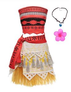 MUABABY Moana Adventure Princess Costume Dress Necklace for Adult Kids