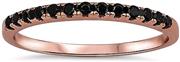 Oxford Diamond Co Rose Gold Plated Black Onyx Eternity Band .925 Sterling Silver Ring Sizes 3-11