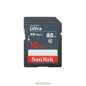 کارت حافظه دوربین سن دیسک مدل اولترا کلاس 10 ظرفیت 16 گیگابایت SanDisk Ultra Class 10 UHS-I 48MBps SDHC 16GB