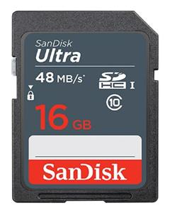 کارت حافظه دوربین سن دیسک مدل اولترا کلاس 10 ظرفیت 16 گیگابایت SanDisk Ultra Class 10 UHS-I 48MBps SDHC 16GB