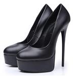 The footwear world Women's Round Toe Super High Heel Platform Stiletto Slip On Pumps for Wedding Party Shoes