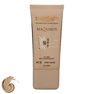 سان سیف کرم ضد آفتاب رنگی مدل NC10 مقدار 40 گرم  spf50 بژ عاجی ، ivory 