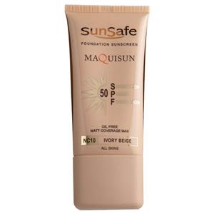 سان سیف کرم ضد آفتاب رنگی مدل NC10 مقدار 40 گرم spf50 بژ عاجی ، ivory Sun Safe Colorful Sunscreen Cream gr 