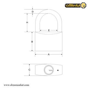 قفل آویز پارس برنجی گرده ماهی دو زبانه مدل P01-50 