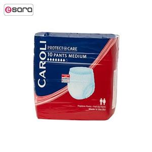 پوشینه شورتی بزرگسالان کرولی مدل Protect Plus Care Medium هفت قطره - بسته 10 عددی Caroli Protect Plus Care Adult Protective Diaper 10 Pants Medium